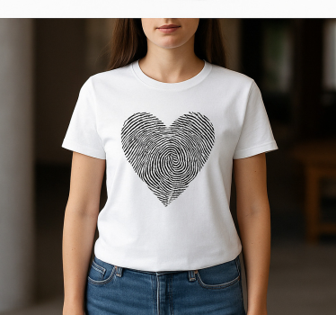 T-shirt med personlig hjärtavtryck - Tenstickers