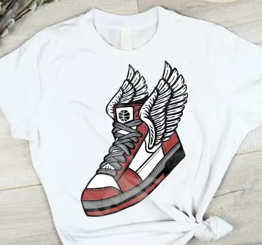T-shirt med vingar och hög topp - Tenstickers