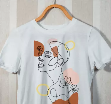 T-shirt modern blomsterporträtt - Tenstickers