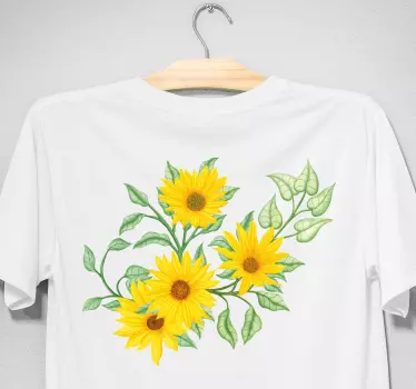 T-shirt solig blomsterbukett - Tenstickers