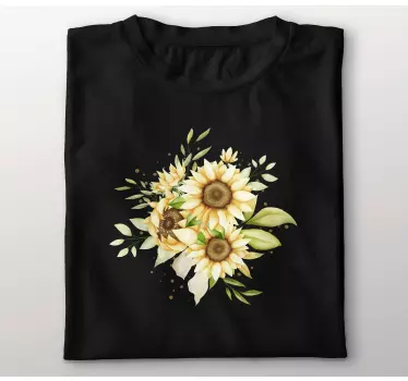 T-shirt solrosblomsterarrangemang - Tenstickers