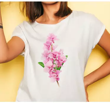 T-shirt vackra rosa orkidéer - Tenstickers