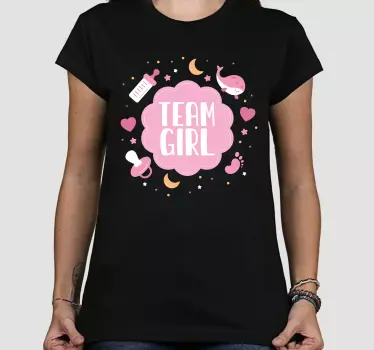Team girl baby shower mönster t-shirt - Tenstickers