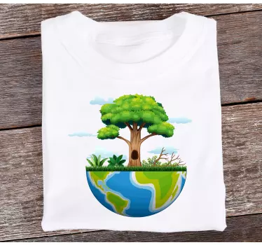 Tecknad planet earth barn skjorta - Tenstickers