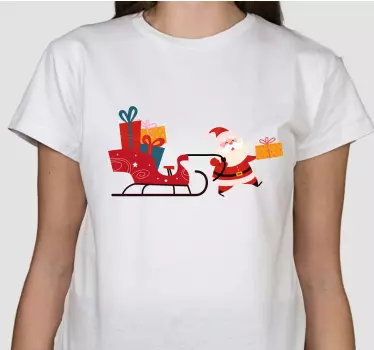Tecknad släde med presenter jultomten t-shirts - Tenstickers