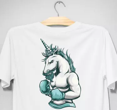 Träning gym enhörning tecknad t-shirt - Tenstickers