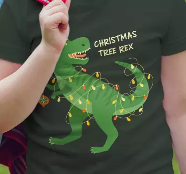 Tree rex dino jul tee shirts - Tenstickers