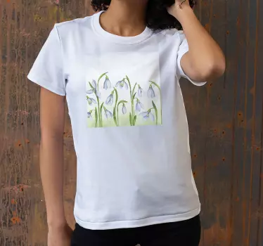 Vackra snödroppar blomma design t-shirt - Tenstickers