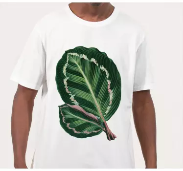Vibrant leaf pattern t-shirt - Tenstickers