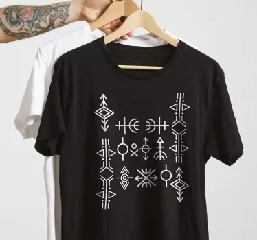 Viking symboler set t-shirt - Tenstickers