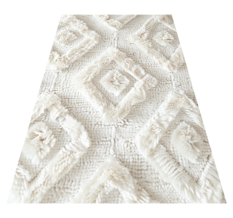 Rutmönster Vinylmatta vit - Tenstickers