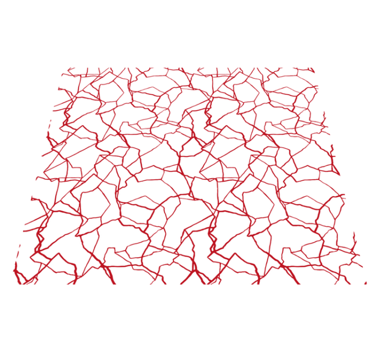 Knäckande rött mönster Vinylmatta vit - Tenstickers