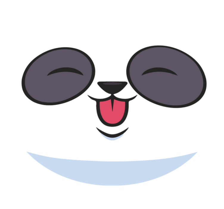 Panda ansikte Vinylmatta vit - Tenstickers