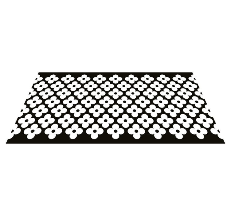 Enkla blomformer Vinylmatta svart - Tenstickers