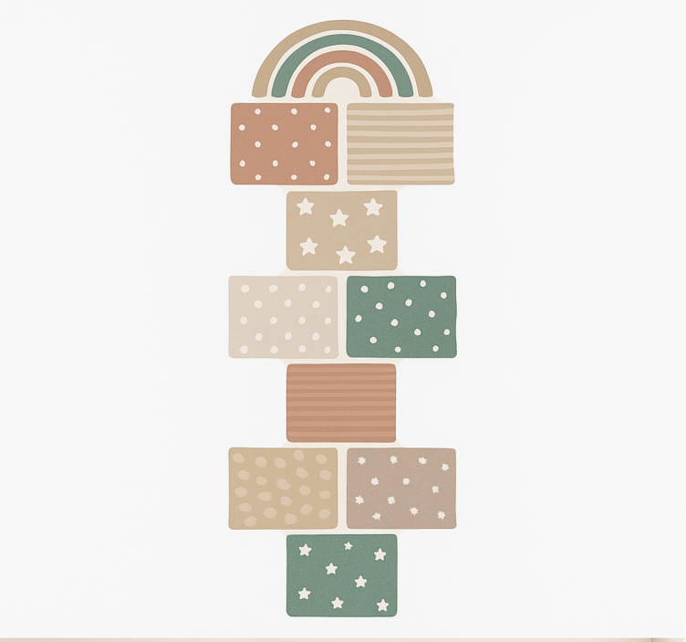 Beige hoppa hopscotch-spel Andra Vinylmattor - Tenstickers