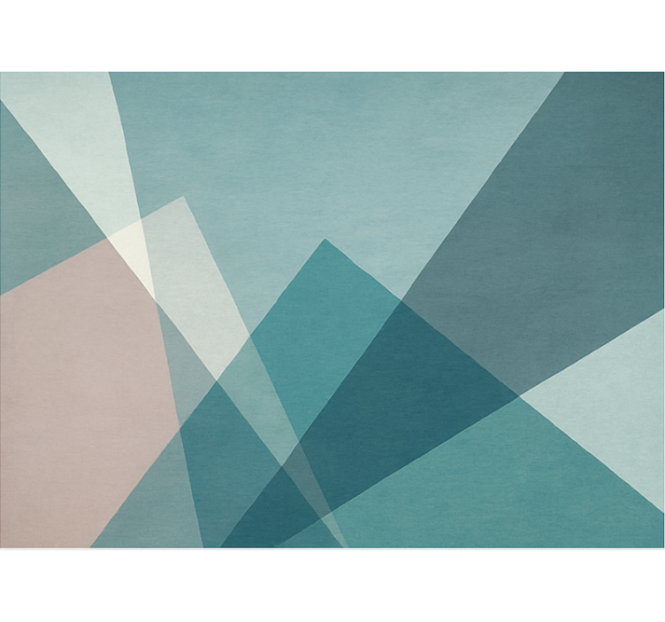 Geometrisk abstrakt design Vinylmatta blå - Tenstickers