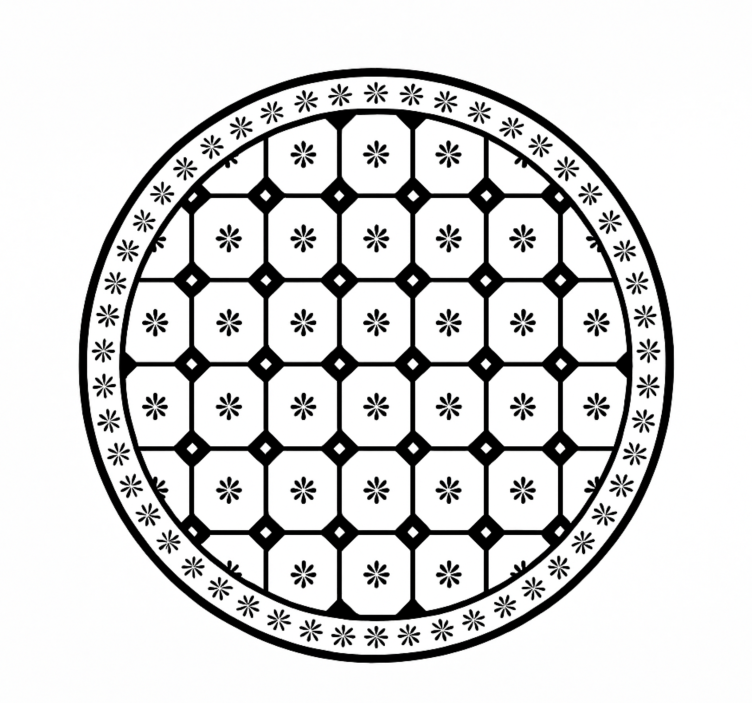 Svartvitt kakelmönster Vinylmatta Matsal - Tenstickers