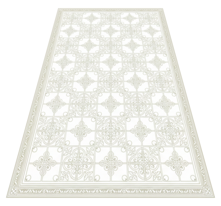 Vinylmatta vardagsrum beige ornate mat - Tenstickers