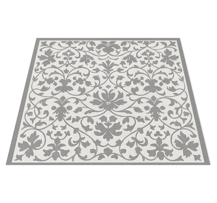 Vinylmatta kök elegant grå arabesque - Tenstickers