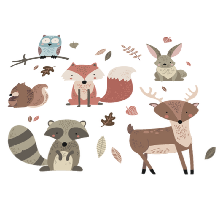 Vinylmatta djur i höststil - Tenstickers