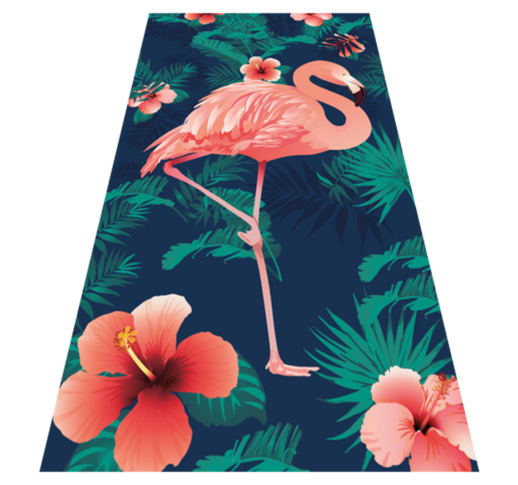 Vinylmatta djur tropiska rosa flamingos - Tenstickers