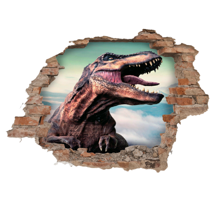 Vinylmatta djur realistisk 3d t-rex - Tenstickers