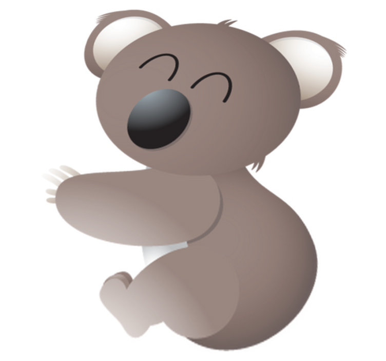 Vinylmatta djur glad koala - Tenstickers