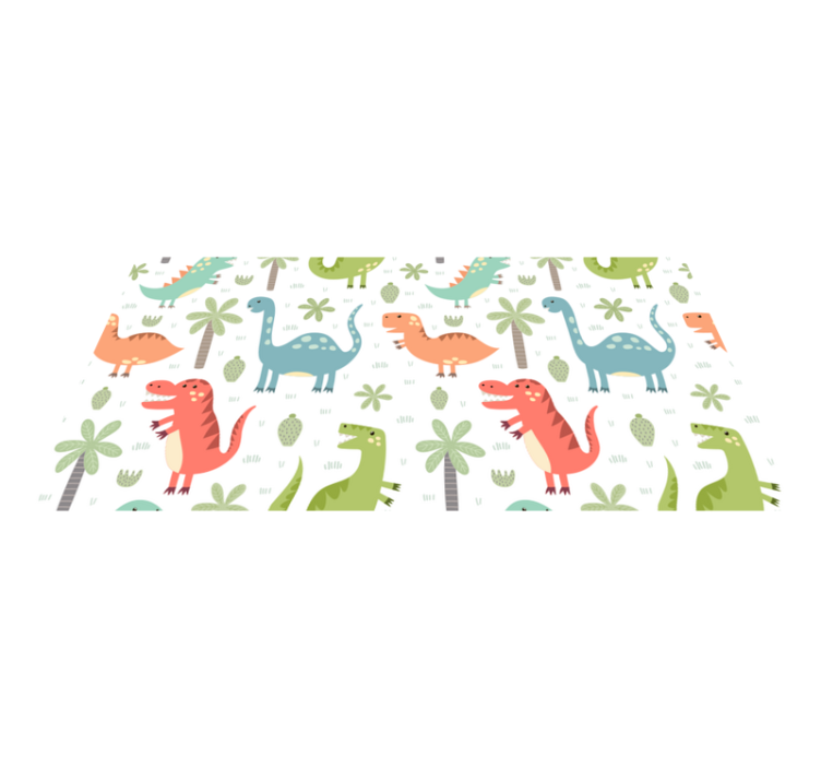 Vinylmatta djur glad dinosaur kallax - Tenstickers