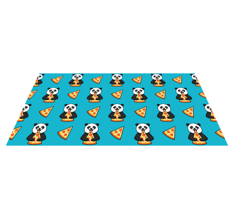 Vinylmatta djur panda äter pizza - Tenstickers