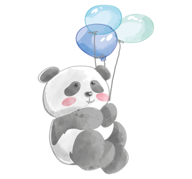 Vinylmatta djur baby banda med tre ballonger - Tenstickers