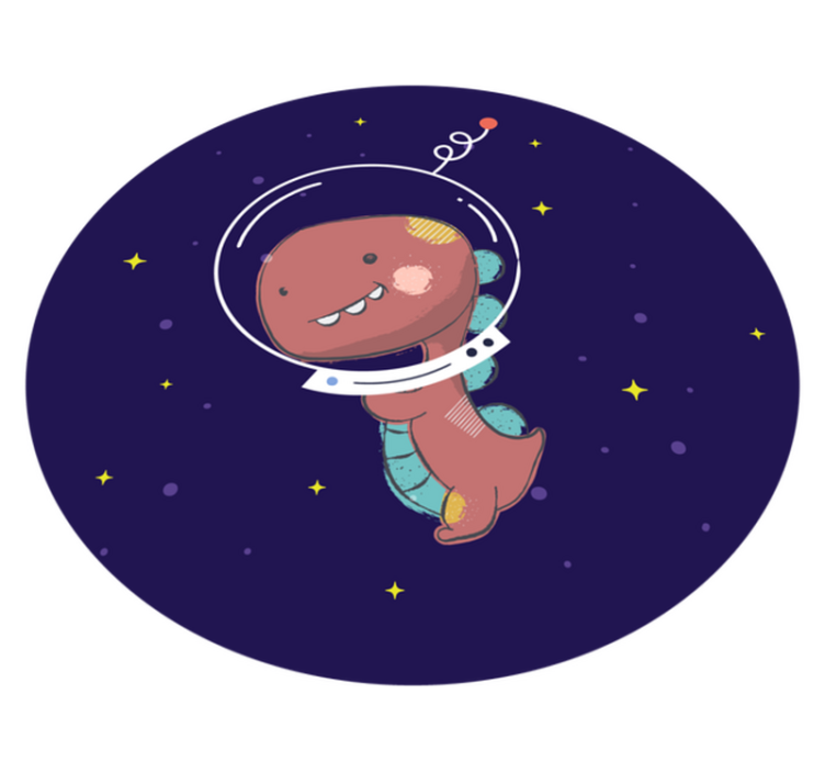 Vinylmatta djur rymd t-rex - Tenstickers