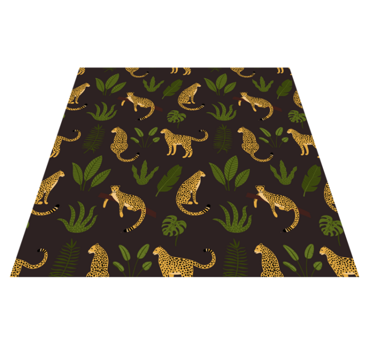 Vinylmatta djur mörk botanisk och vild leopardmönster - Tenstickers