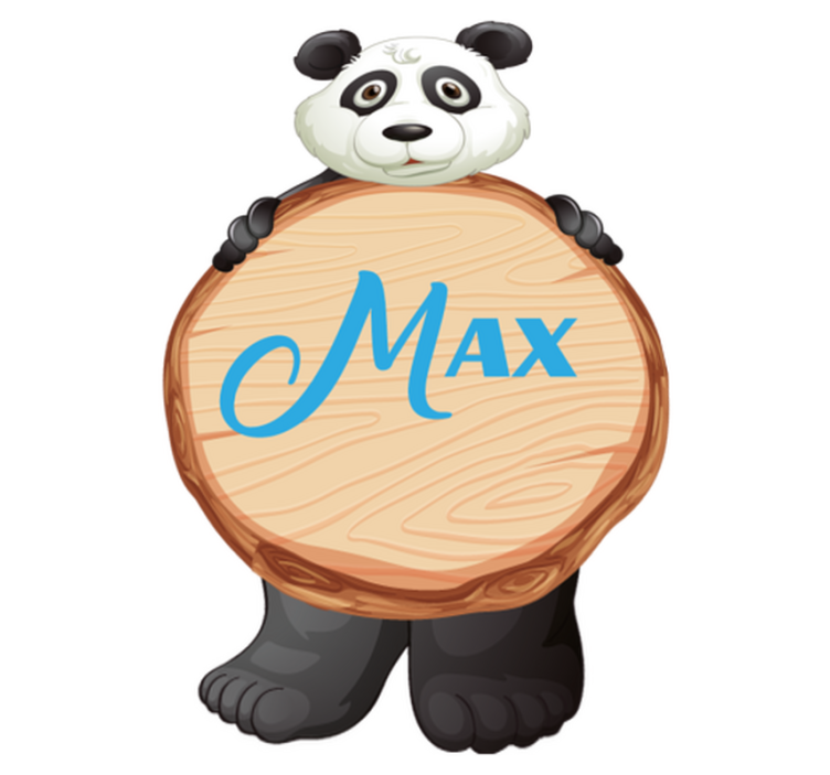 Vinylmatta djur panda med namn - Tenstickers