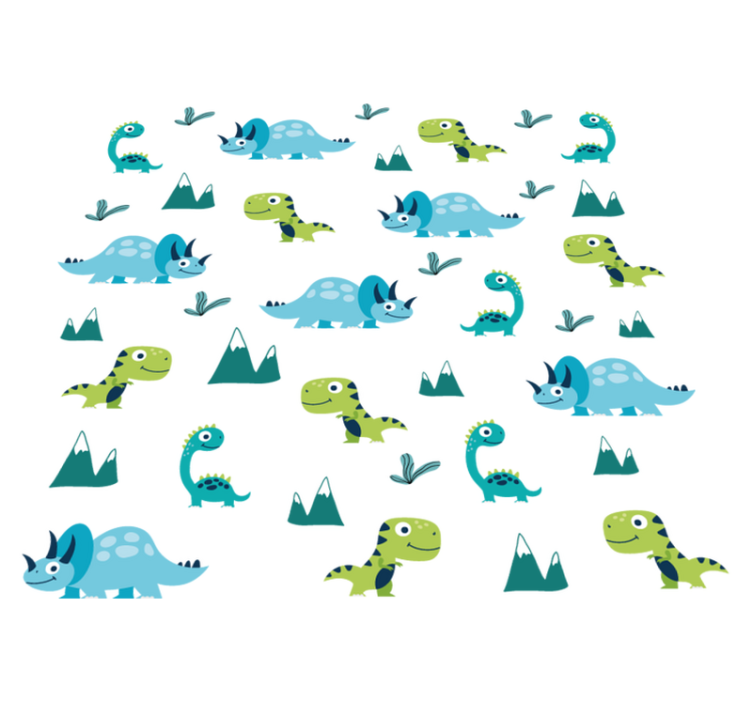 Vinylmatta djur nordiska dinosaurier bergset - Tenstickers