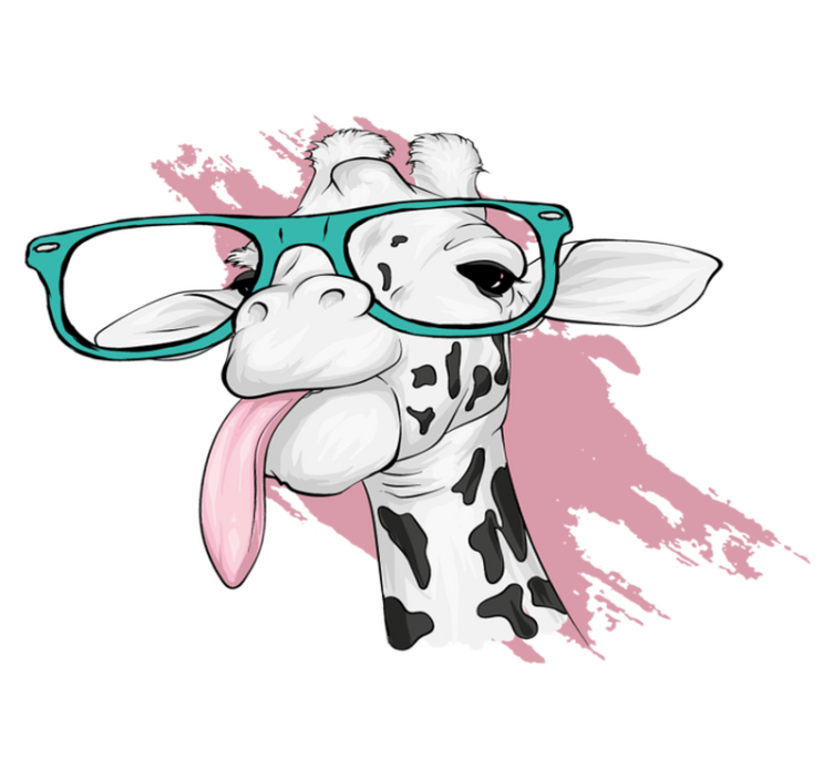 Vinylmatta djur giraff splash - Tenstickers