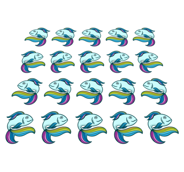 Vinylmatta djur blå neonfisk - Tenstickers