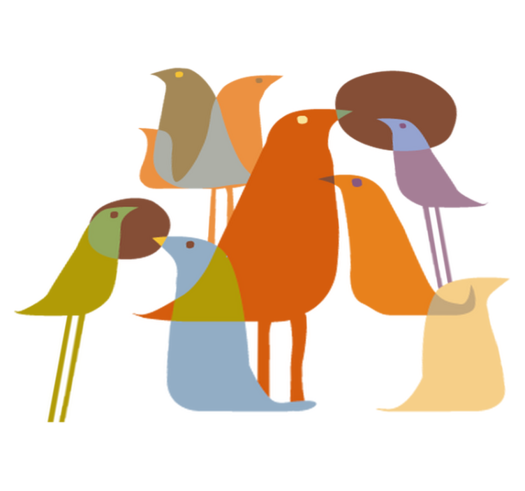 Vinylmatta djur fåglar minimalistisk stil - Tenstickers