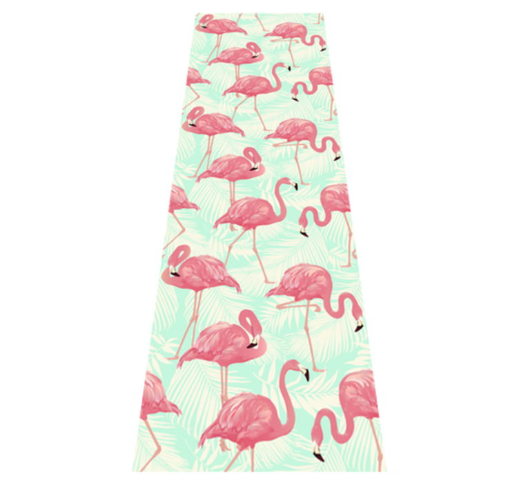 Vinylmatta djur ritade rosa flamingos - Tenstickers