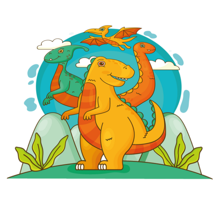 Vinylmatta djur dinosaurer i djungeln - Tenstickers