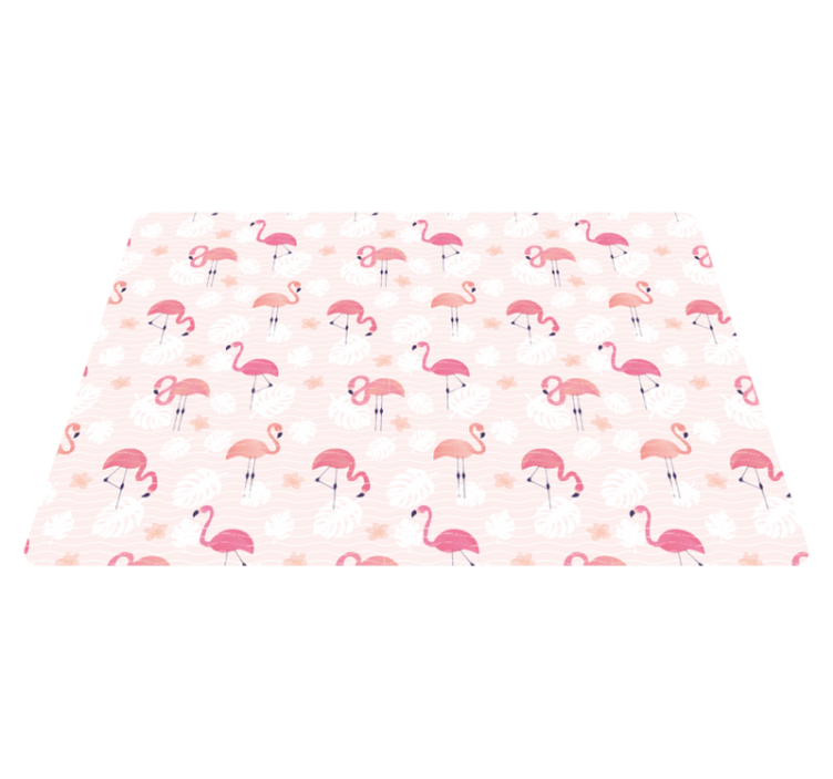 Vinylmatta djur med rosa flamingomotiv - Tenstickers