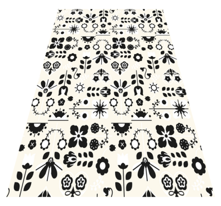 Vinylmatta djur svartvit folkdesign - Tenstickers