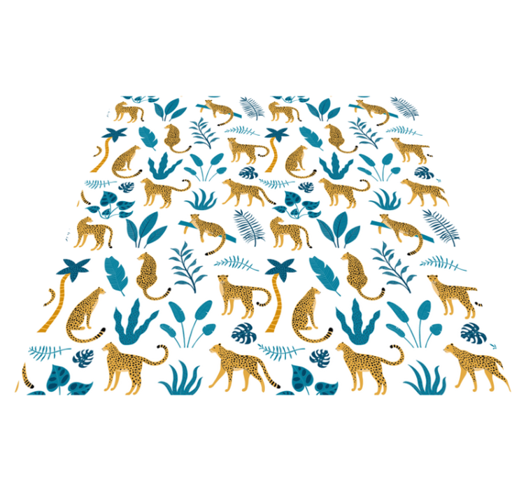 Vinylmatta djur botaniska och leoparder - Tenstickers