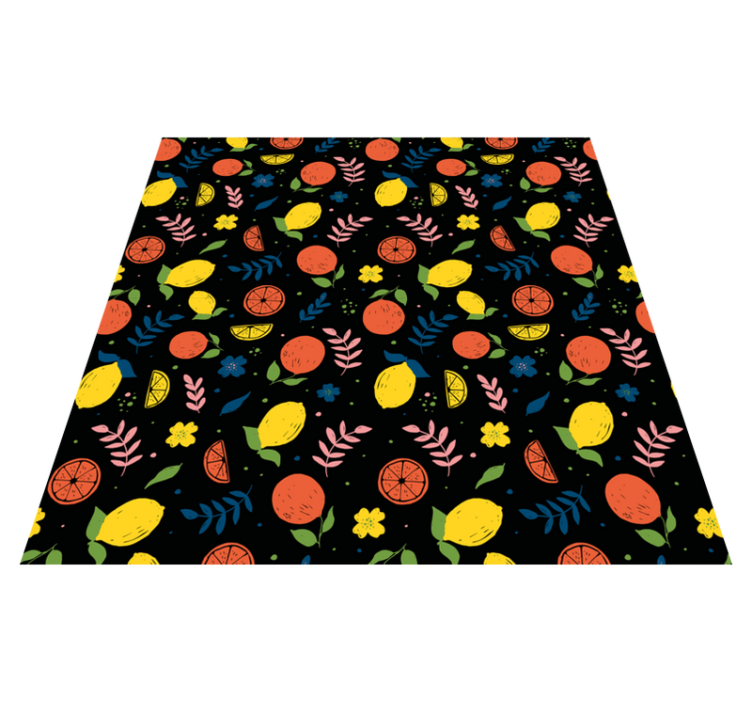 Vinylmatta djur citrusfrukter med blad - Tenstickers