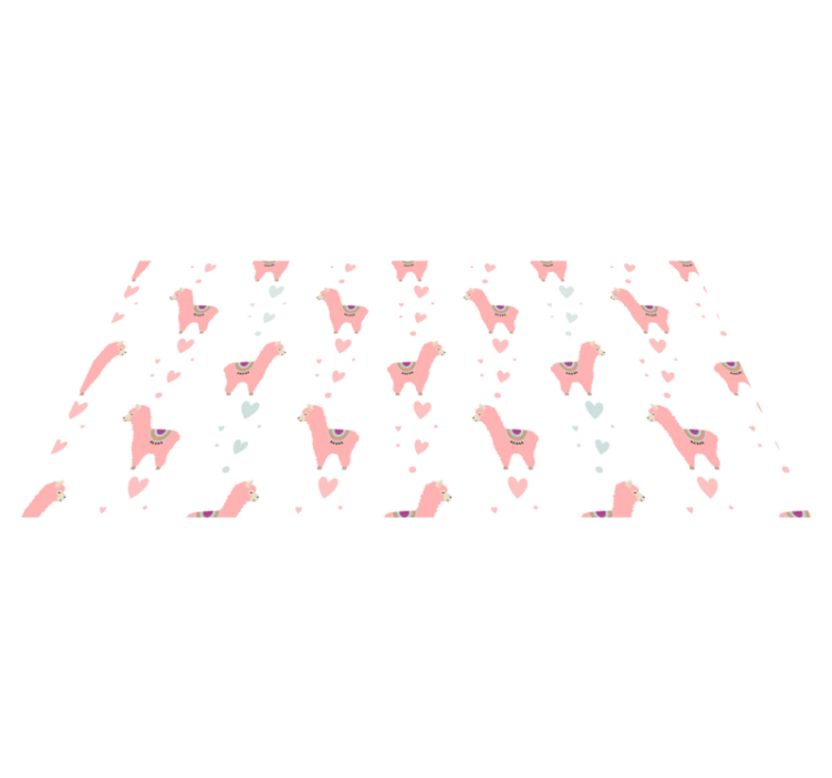 Vinylmatta djur med rosa lama mönster - Tenstickers