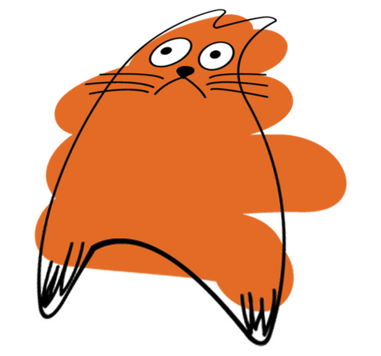 Vinylmatta djur orange original silhuett - Tenstickers