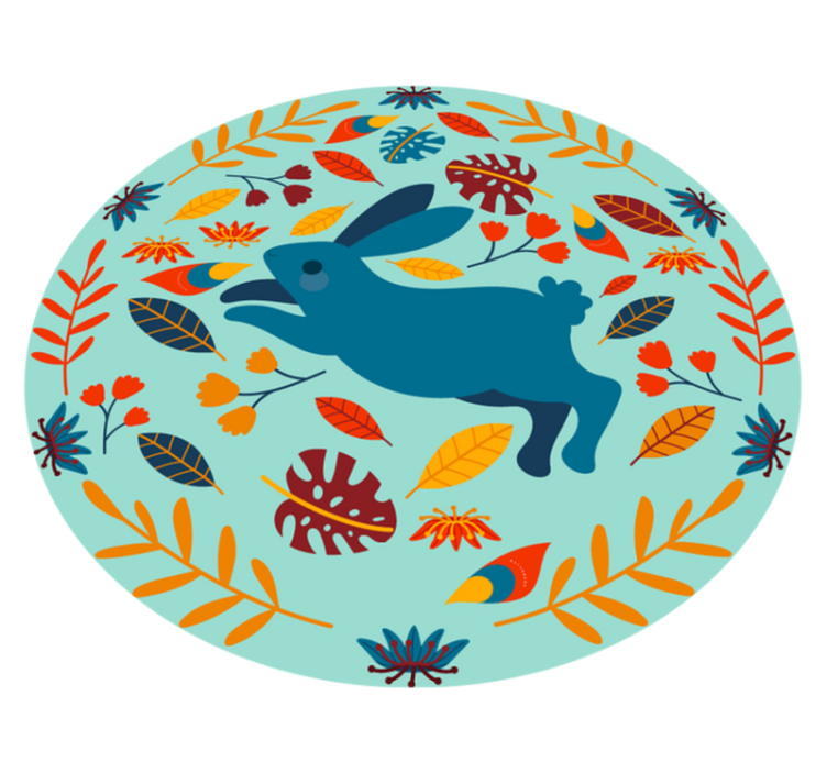 Vinylmatta djur lekfull kaninillustration - Tenstickers