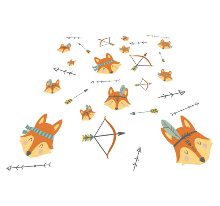 Vinylmatta djur glada rävansikten - Tenstickers