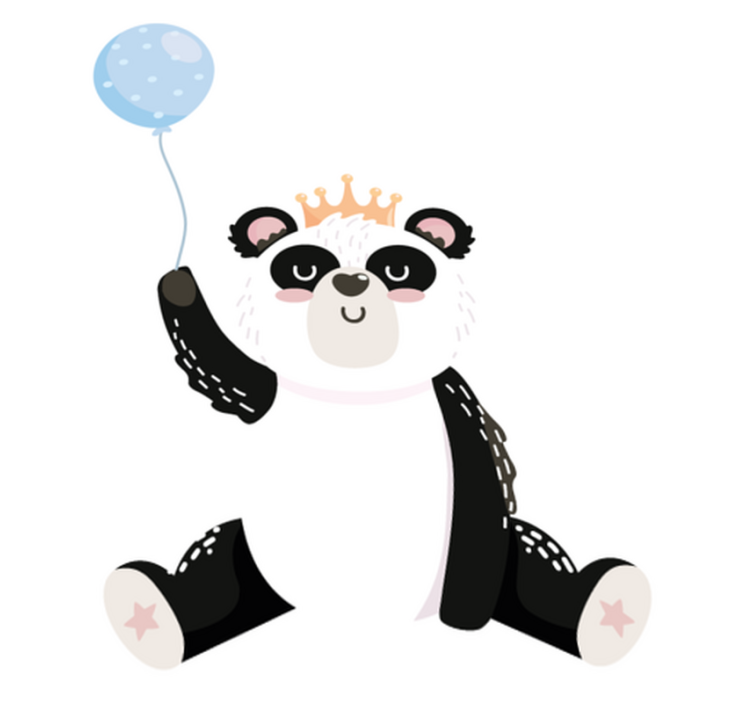Vinylmatta djur söt panda ballong - Tenstickers