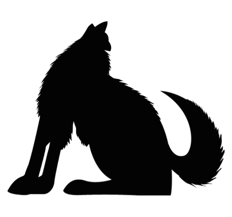 Vinylmatta djur sittande hundsilhuett - Tenstickers