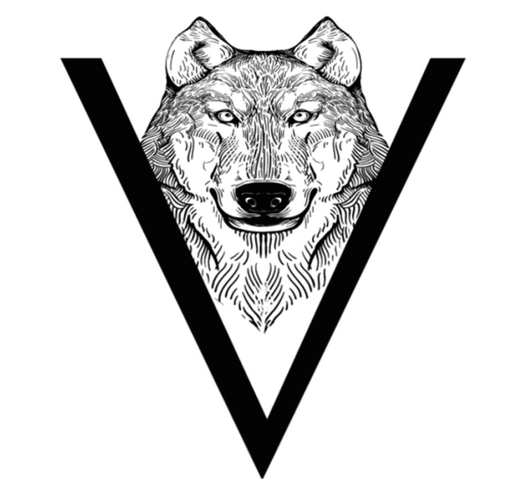 Vinylmatta djur vargillustration - Tenstickers